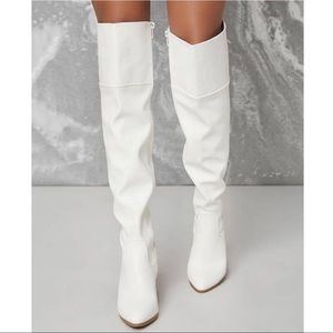 White Over The Knee White Boot